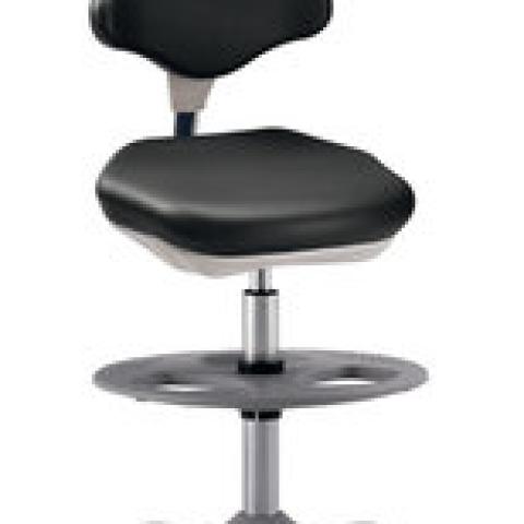 Laboratory chair Labster 3, black,, gliders/foot ring, seat height 550-800mm