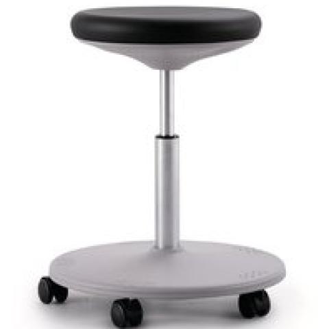 Laboratory stool Labster, black, rollers, seat height 450-650 mm, 1 unit(s)
