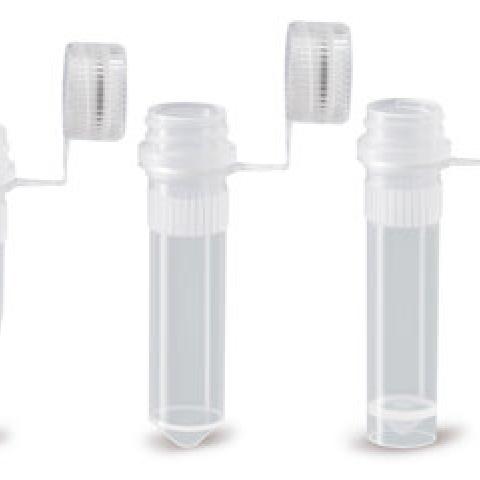 Reaction vials with septum screw cap, from transparent PP, conical 1,5 ml