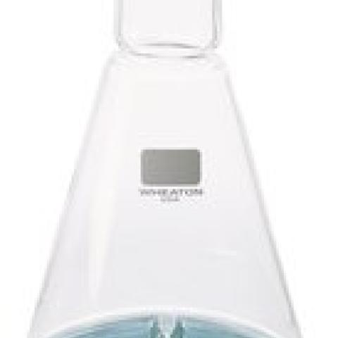Erlenmeyer flask with 4 baffles,, borosilicate glass, 250 ml, H 140 mm