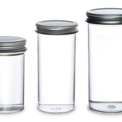 Multipurpose tins, non-sterile, PS, transparent, 100 ml, Ø 45 x H 77 mm