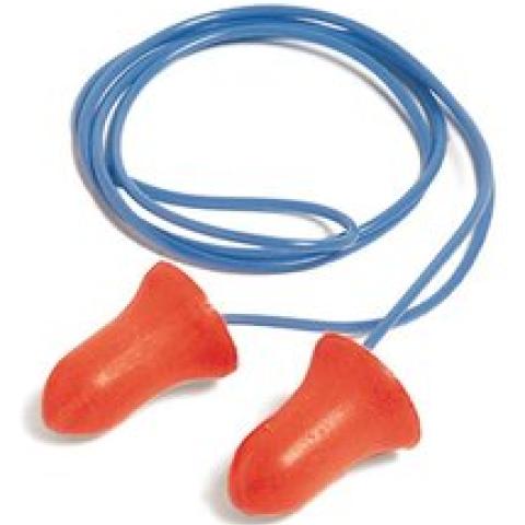 Disposable ear plugs Max®, acc.EN 352-2, polyurethane, witht band, 100 pair