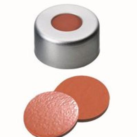 Flange caps with bore hole, Al, ND11, Septum Nat. rubber/Butyl/TEF, 1.0 mm 45°
