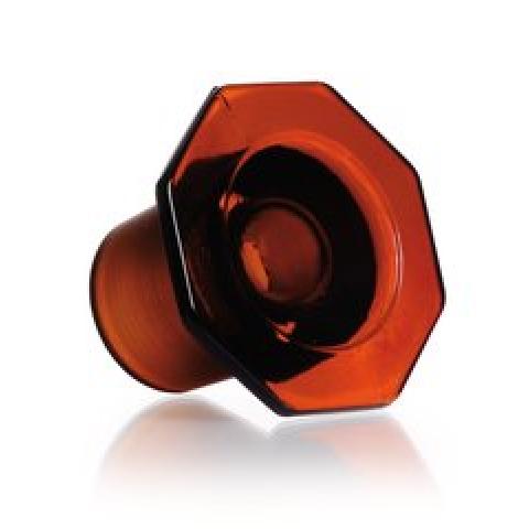 Brown glass stoppers, DURAN®, semi-hollow, 29/32, DIN 12252, octagonal