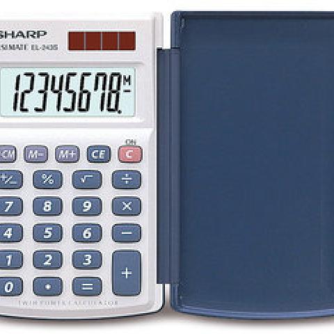 Solar-standard calculator Sharp EL-243S, 11x104x64mm, 51 g, 8-digit LCD-display