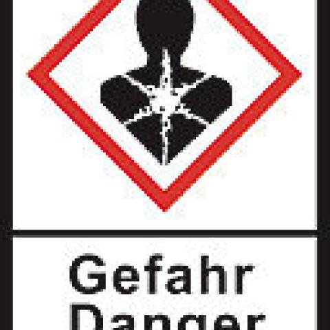 GHS-warning labels, PE-foil, GHS09, danger, health hazard, 100 µm, 22x30mm
