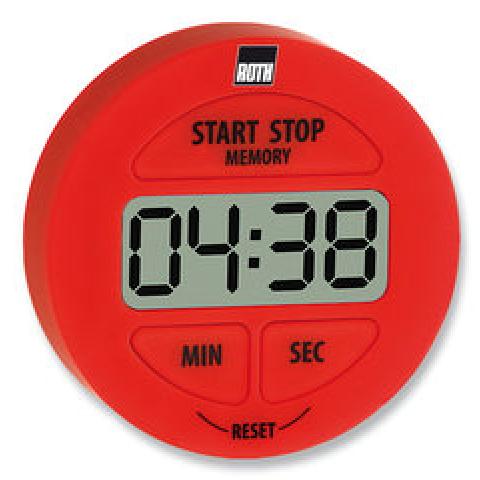 Rotilabo®-count-down/count-up timer, red, 4-digit display, Ø 55 x D 15 mm