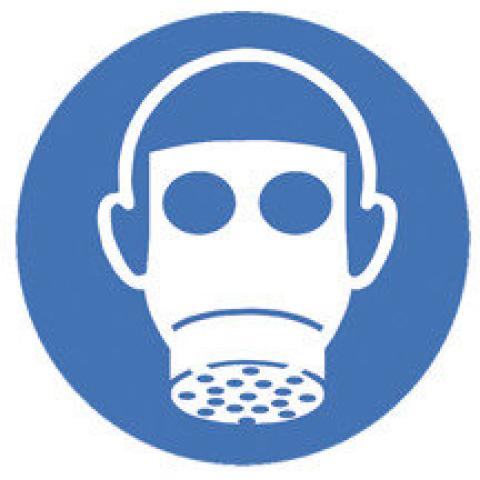 Safety symbols to ISO 7010, Wear respiratory protectionØ 200 mm, 1 unit(s)