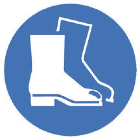 Safety symbols to ISO 7010, Wear protective footwear Ø 200 mm, 1 unit(s)