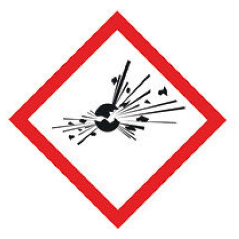 Combinable GHS hazard pictograms, GHS01, PE-film, exploding bomb, 22x22 mm, roll