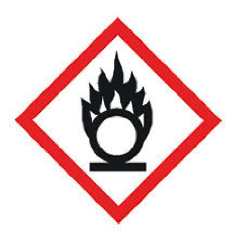 Combinable GHS hazard pictograms, GHS03, PE-film, flame over circle,22x22mm