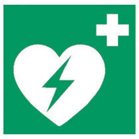 Firs-aid and emergency signs acc. to, Defibrillator, 1 unit(s)