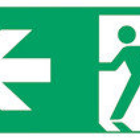 Rescue sign, ISO 7010, luminescent, Emergency exit, left, 1 unit(s)