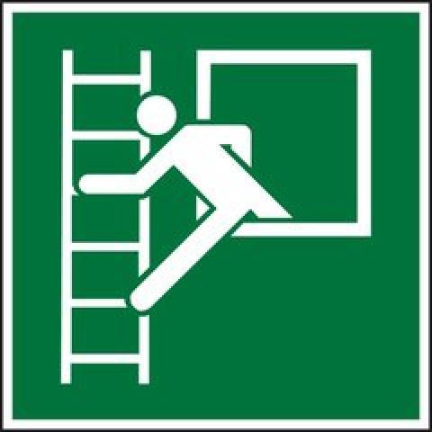 Rescue sign, ISO 7010, luminescent, Emergency exit with escape ladder, 1 unit(s)
