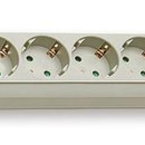 Socket strip 6-way, light grey,  inclined plug contacts, 1 unit(s)