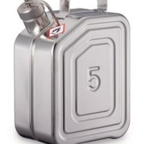 Safety canister, stainless steel, with screw cap and UN-X-approved, 5 l