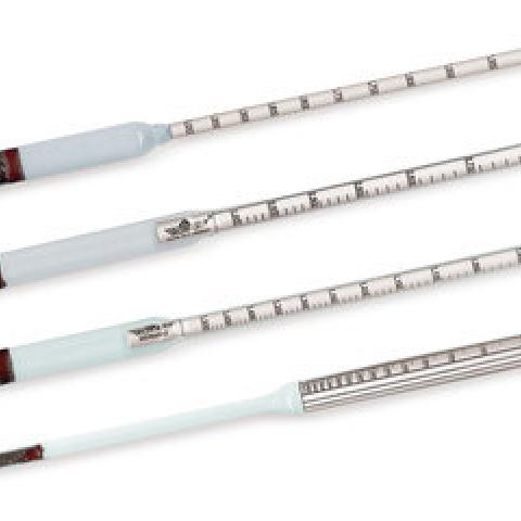 Hydrometer sindle with twin scales, without thermom., r. 1.00-2.00, 0-72°Bé