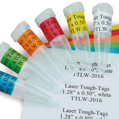 Labels f. laser printers, angular, 25sh., sorted, for vessels 1,5/2ml