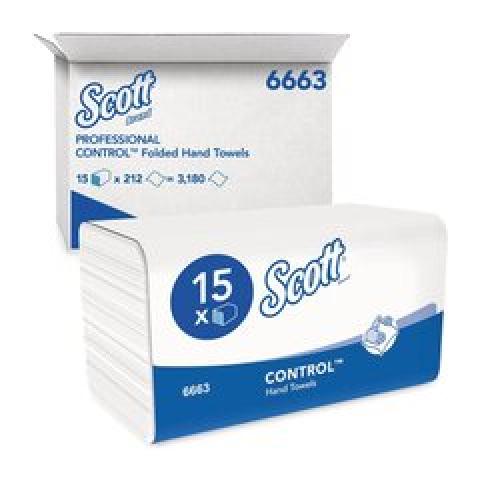SCOTT® Performance hand towels, type 6663, white, 1-layer, 215 x 315 mm