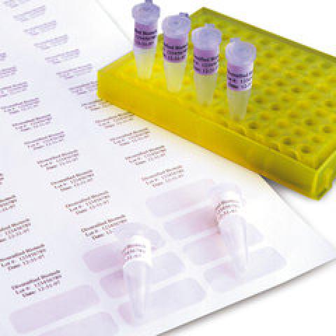 Cryogenic labels on a sheet white, 38 x 6 mm, Suitable for, Microtiter plates