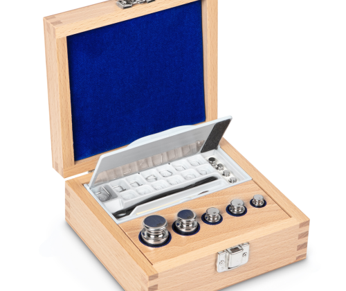E1 1 mg -  100 g Set of weights in wooden box, Stainless steel (OIML)