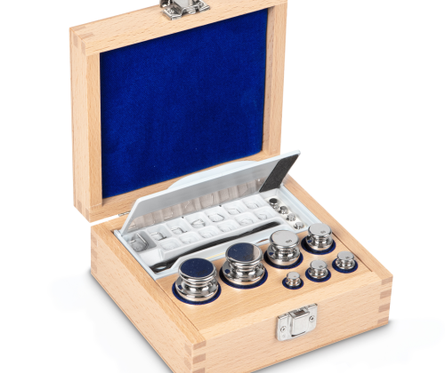 E1 1 mg -  200 g Set of weights in wooden box, Stainless steel (OIML)