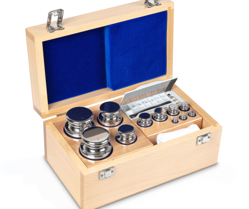 E1 1 mg -  2 kg Set of weights in wooden box, Stainless steel (OIML)