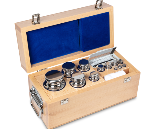 E1 1 mg -  5 kg Set of weights in wooden box, Stainless steel (OIML)