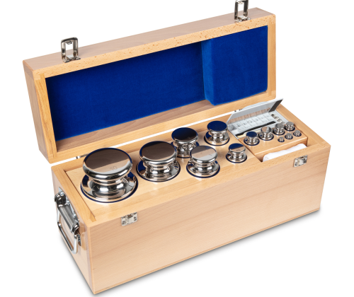 E1 1 mg -  10 kg Set of weights in wooden box, Stainless steel (OIML)