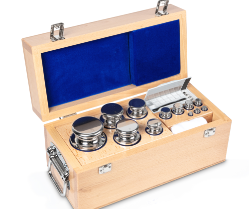 E1 1 g -  10 kg Set of weights in wooden box, Stainless steel (OIML)