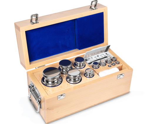 E2 1 mg -  5 kg Set of weights in wooden box, Stainless steel (OIML)
