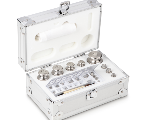 F2 1 mg -  500 g Set of weights in aluminium case, Finely turned stainless stee...