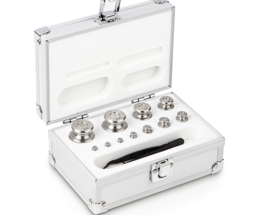 F2 1 g -  200 g Set of weights in aluminium case, Finely turned stainless stee...