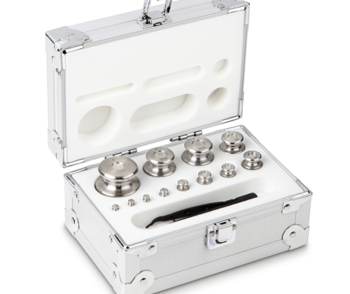 F2 1 g -  500 g Set of weights in aluminium case, Finely turned stainless stee...