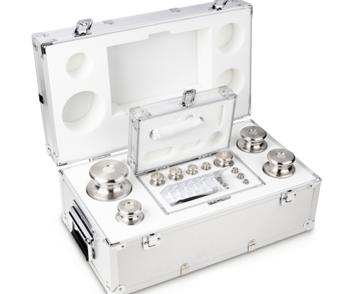 F2 1 g -  5 kg Set of weights in aluminium case, Finely turned stainless stee...