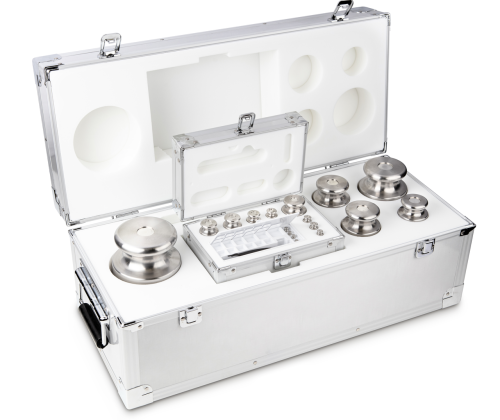 F2 1 g -  10 kg Set of weights in aluminium case, Finely turned stainless stee...