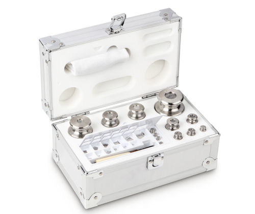 M1 1 mg -  1 kg Set of weights in aluminium case, Finely turned stainless stee...