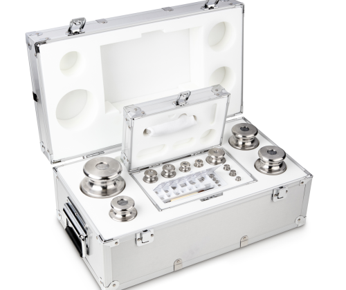 M1 1 mg -  5 kg Set of weights in aluminium case, Finely turned stainless stee...