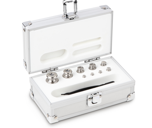 M1 1 g -  100 g Set of weights in aluminium case, Finely turned stainless stee...