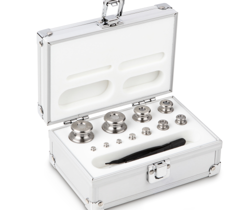 M1 1 g -  200 g Set of weights in aluminium case, Finely turned stainless stee...